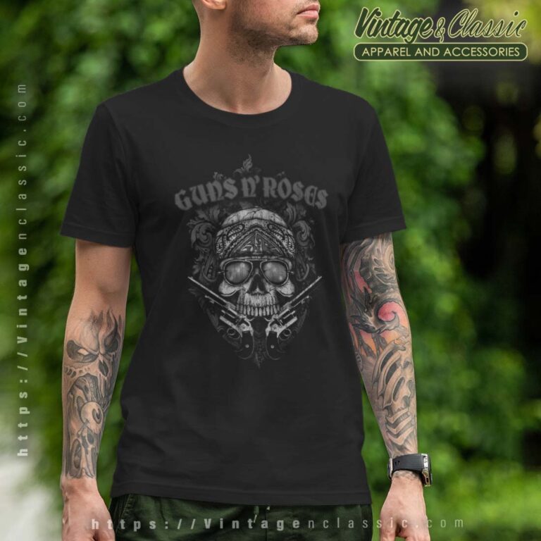 Guns N Roses Skull Guns Bandanna Shirt Guns N Roses Skull Guns Bandanna Shirt