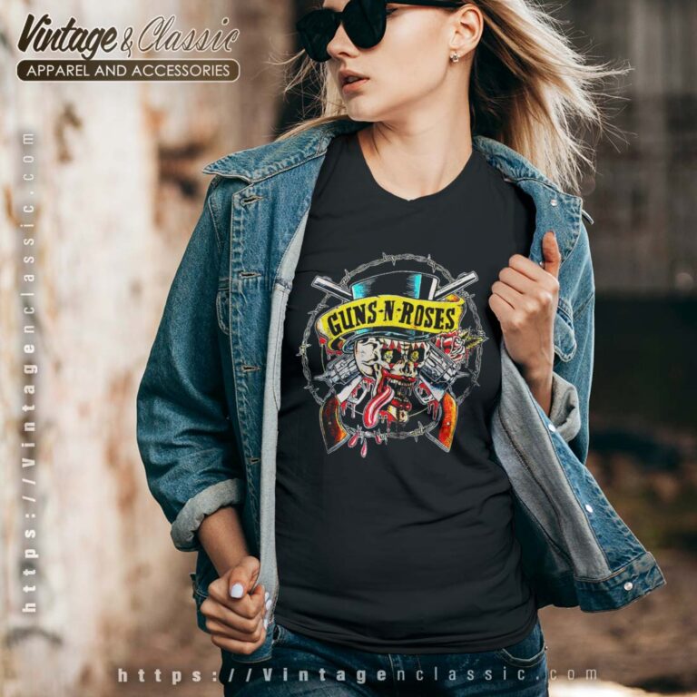 Guns N Roses Skull Guns Vneck Guns N Roses Skull Guns Vneck