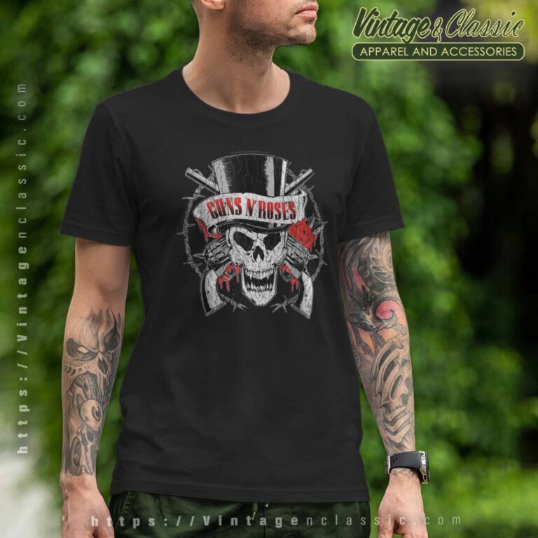 Guns N Roses Top Hat Skull Shirt Guns N Roses Top Hat Skull Shirt