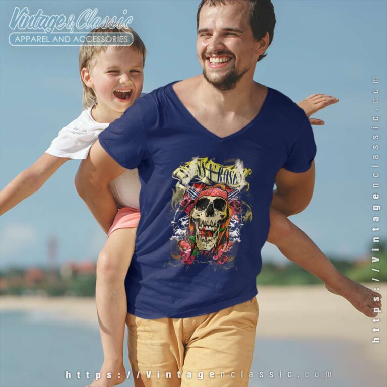 Guns N Roses Trashy Skull Tour V Neck TShirt Guns N Roses Trashy Skull Tour V Neck TShirt