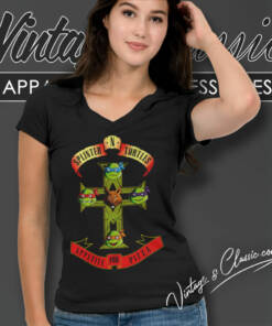 Guns N Roses Welcome To The Party Ninja Turtles V Neck TShirt