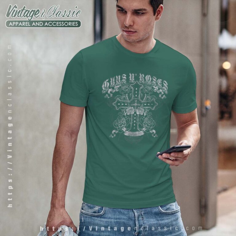 Guns N Roses White Cross Tshirt Guns N Roses White Cross Tshirt