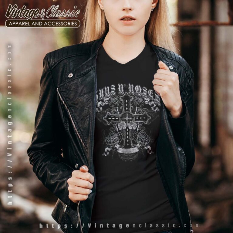 Guns N Roses White Cross Vneck Guns N Roses White Cross Vneck