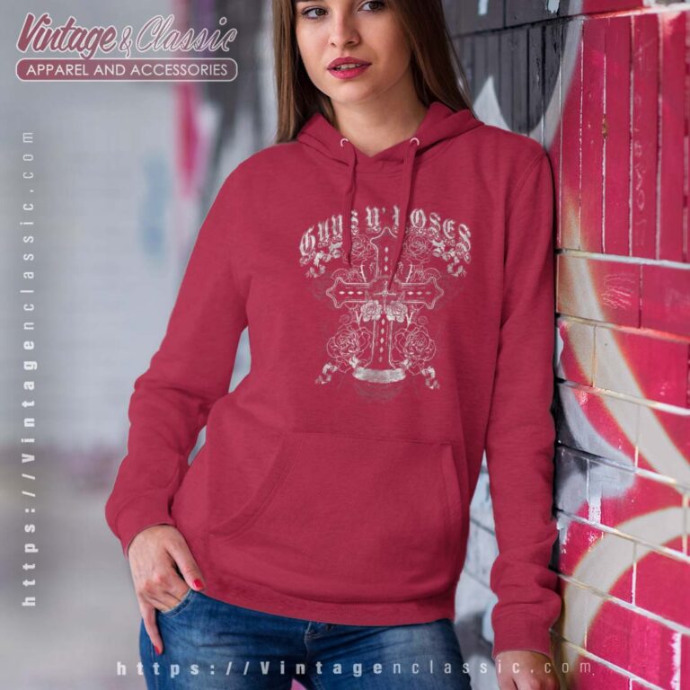 Guns N Roses White Cross Women Hoodie Guns N Roses White Cross Women Hoodie