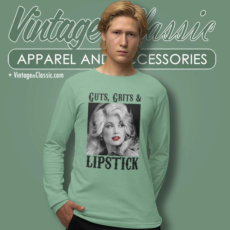 Guts Grits Lipstick Dolly Parton Long Sleeve Tee Guts Grits Lipstick Dolly Parton Long Sleeve Tee