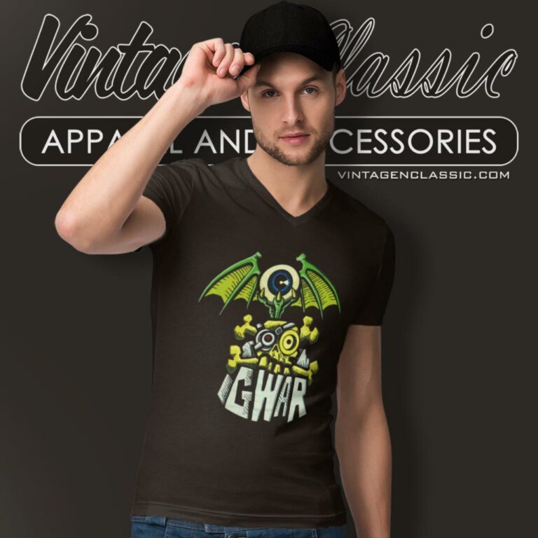 Gwar Flying Eyeball V Neck TShirt Gwar Flying Eyeball V Neck TShirt