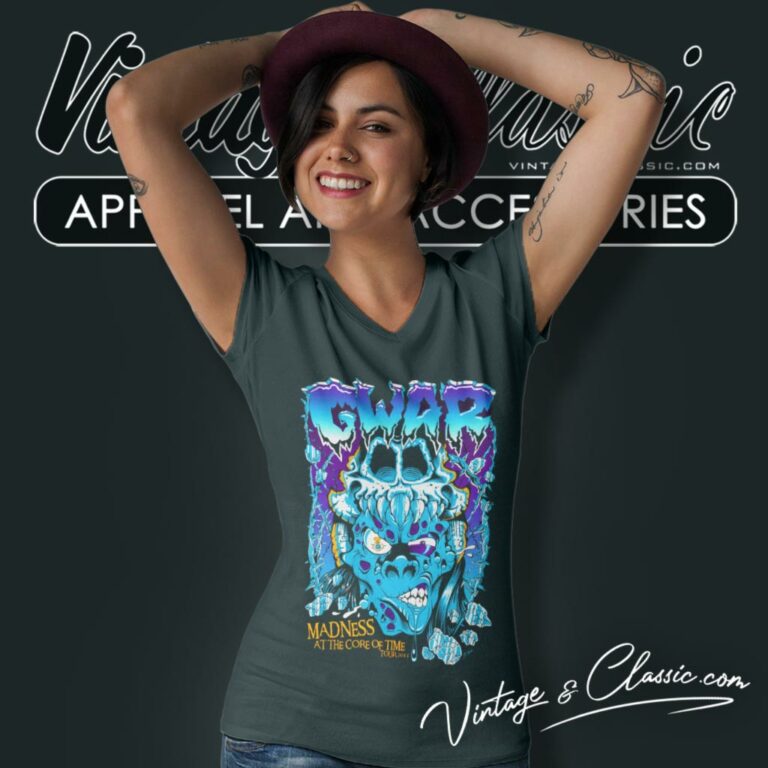 Gwar Shirt Madness At The Core Of Time V Neck TShirt Gwar Shirt Madness At The Core Of Time V Neck TShirt