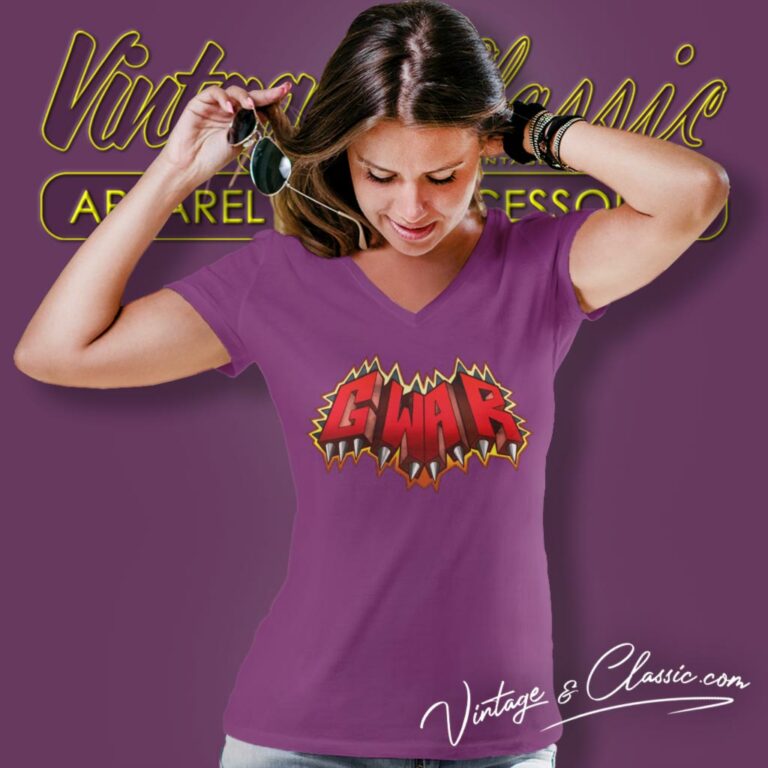 Gwar Shirt The New Dark Ages Logo V Neck TShirt Gwar Shirt The New Dark Ages Logo V Neck TShirt