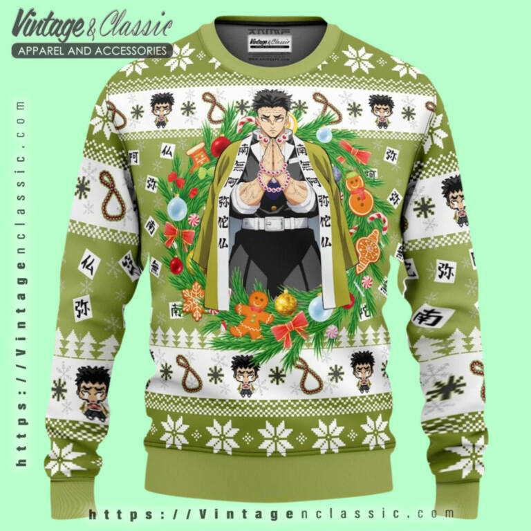 Gyomei Himejima Demon Slayer Ugly Sweater Ugly Christmas Sweater Gyomei Himejima Demon Slayer Ugly Sweater Ugly Christmas Sweater
