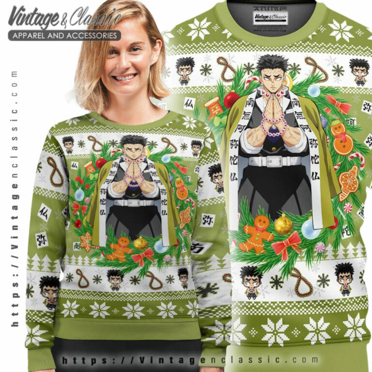 Gyomei Himejima Demon Slayer Ugly Sweater Ugly Sweater shirt Gyomei Himejima Demon Slayer Ugly Sweater Ugly Sweater shirt
