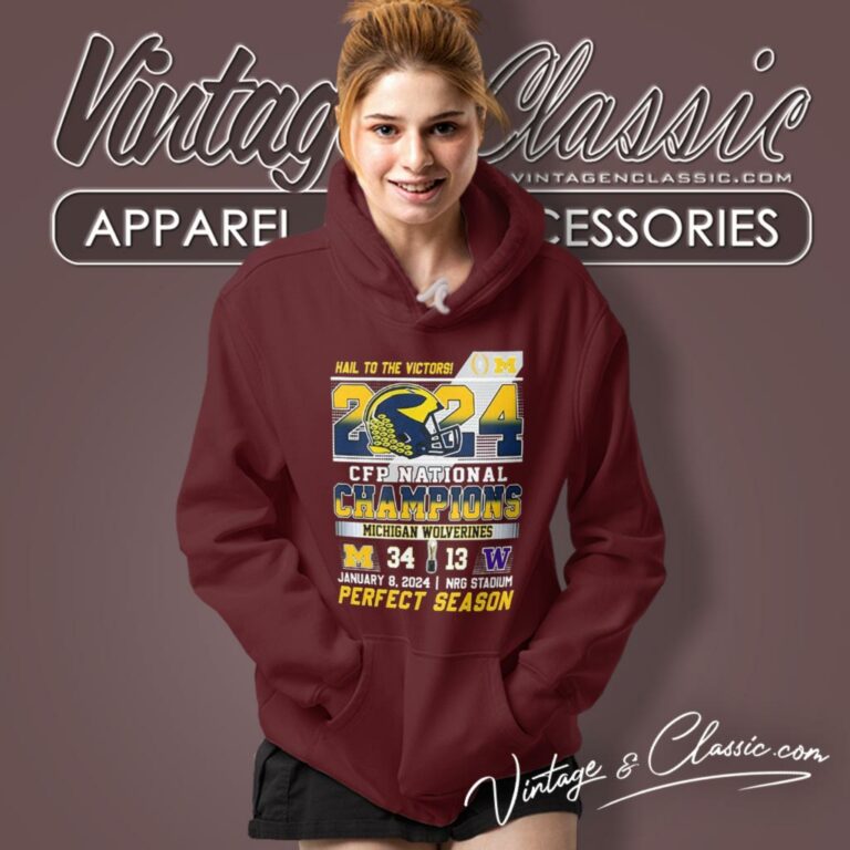 Hail To The Victors 2024 Cfp National Champions Michigan Wolverines 34 13 Washington Perfect Season Hoodie Hail To The Victors 2024 Cfp National Champions Michigan Wolverines 34 13 Washington Perfect Season Hoodie
