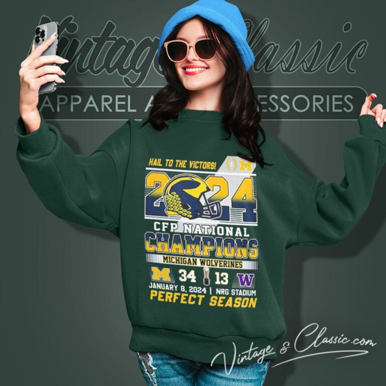 Hail To The Victors 2024 Cfp National Champions Michigan Wolverines 34 13 Washington Perfect Season Sweatshirt Hail To The Victors 2024 Cfp National Champions Michigan Wolverines 34 13 Washington Perfect Season Sweatshirt