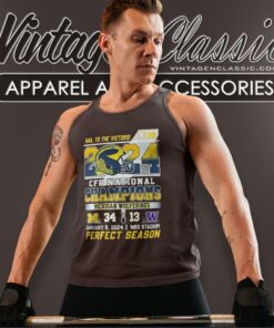 Hail To The Victors 2024 Cfp National Champions Michigan Wolverines 34 13 Washington Perfect Season Tank Top Racerback