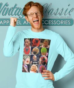 Hairstyles Of The Worm Dennis Rodman Long Sleeve Tee