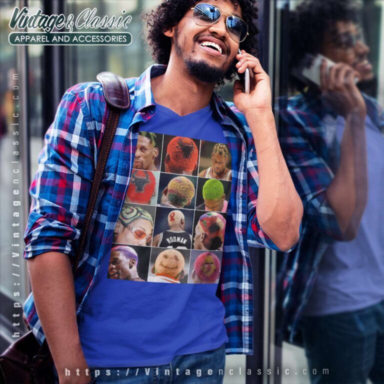 Hairstyles Of The Worm Dennis Rodman V Neck TShirt Hairstyles Of The Worm Dennis Rodman V Neck TShirt