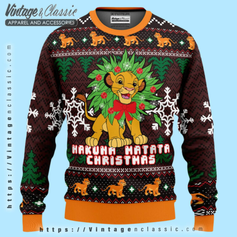 Hakuna Matata Lion King Ugly Sweater Ugly Christmas Sweater Hakuna Matata Lion King Ugly Sweater Ugly Christmas Sweater