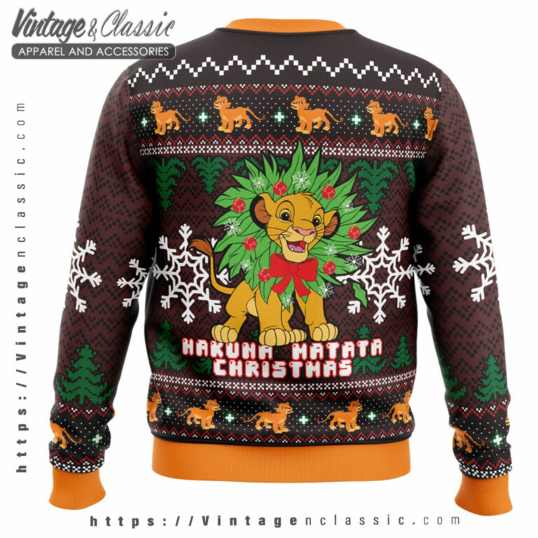Hakuna Matata Lion King Ugly Sweater back Ugly Christmas Sweater Hakuna Matata Lion King Ugly Sweater back Ugly Christmas Sweater