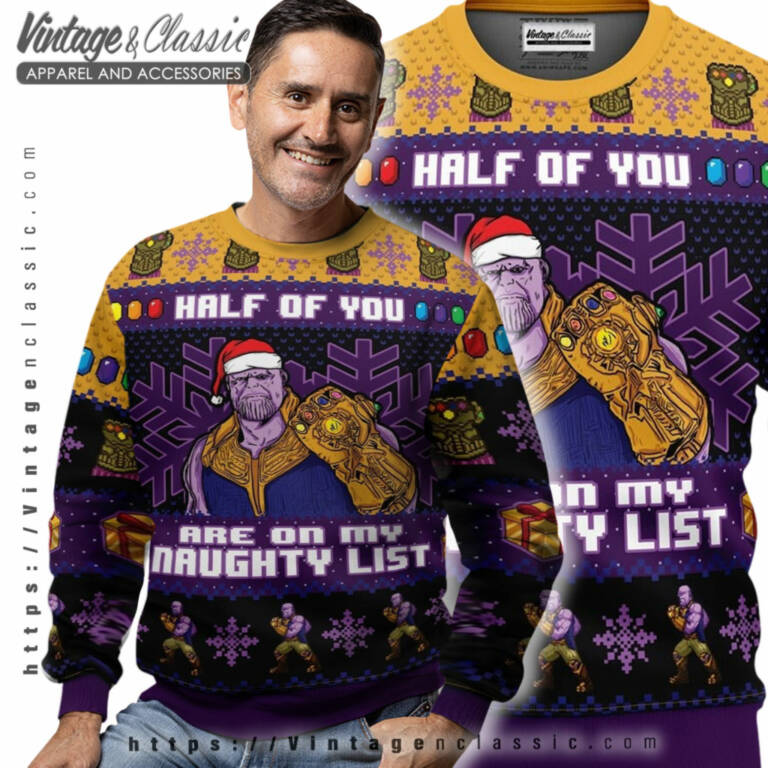 Half Of You Thanos Marvel Ugly Sweater Men Ugly Sweater Half Of You Thanos Marvel Ugly Sweater Men Ugly Sweater