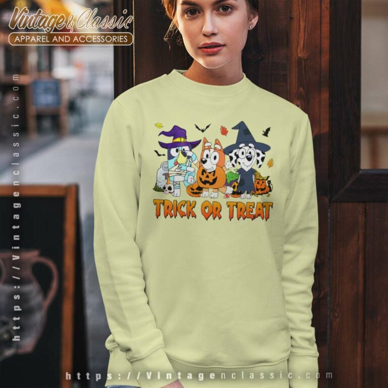 Halloween Bluey And Friends Trick Or Treat Sweatshirt Halloween Bluey And Friends Trick Or Treat Sweatshirt