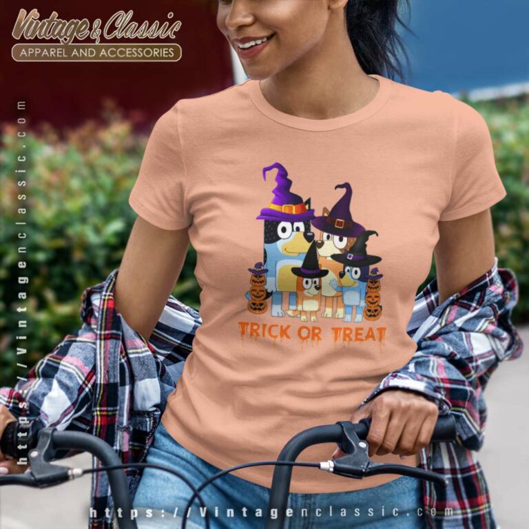 Halloween Bluey Family Pumpkin Women TShirt Halloween Bluey Family Pumpkin Women TShirt