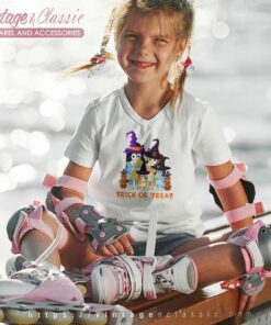 Halloween Bluey Family Pumpkin kids Vneck