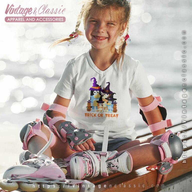 Halloween Bluey Family Pumpkin kids Vneck Halloween Bluey Family Pumpkin kids Vneck