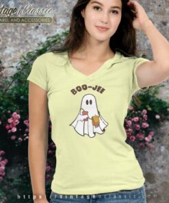 Halloween Boo Jee Spooky Ghost V Neck TShirt