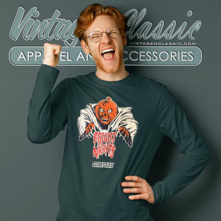 Halloween Fright Night Six Flags Vintage Long Sleeve Tee Halloween Fright Night Six Flags Vintage Long Sleeve Tee