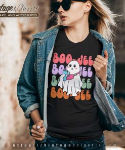 Halloween Ghost Boo Jee V Neck TShirt