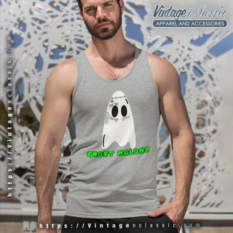 Halloween Ghost Malone With Tattoos Tank Top Racerback Halloween Ghost Malone With Tattoos Tank Top Racerback