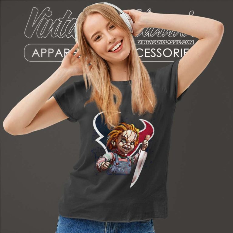 Halloween Houston Texans Chucky Women TShirt Halloween Houston Texans Chucky Women TShirt