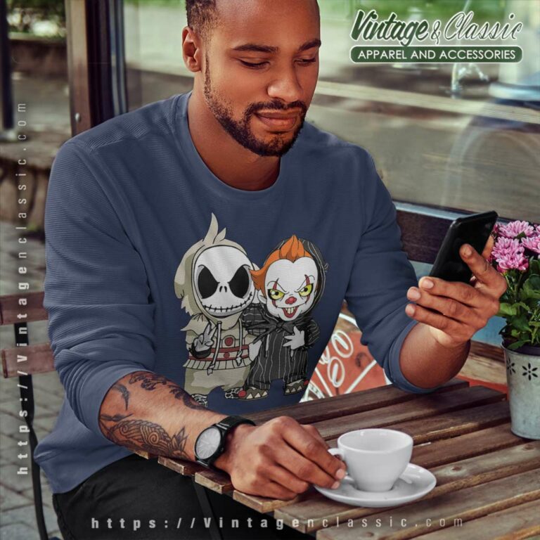 Halloween Jack Skellington And Pennywise Sweatshirt Halloween Jack Skellington And Pennywise Sweatshirt