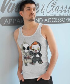 Halloween Jack Skellington And Pennywise Tank Top Racerback