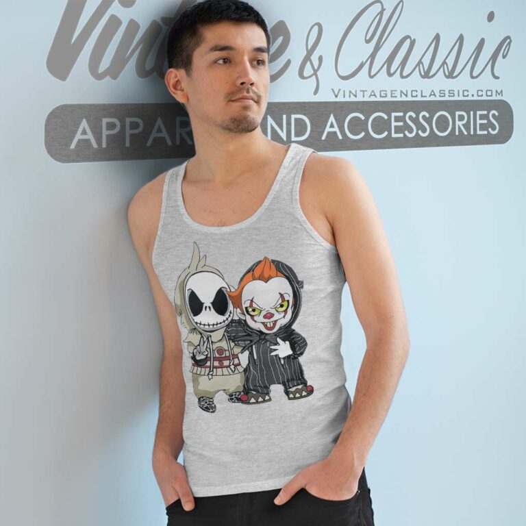 Halloween Jack Skellington And Pennywise Tank Top Racerback Halloween Jack Skellington And Pennywise Tank Top Racerback