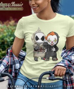 Halloween Jack Skellington And Pennywise Women TShirt