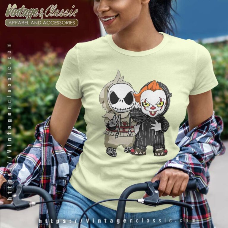 Halloween Jack Skellington And Pennywise Women TShirt Halloween Jack Skellington And Pennywise Women TShirt