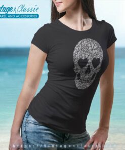 Halloween Heart Skull Women TShirt