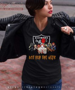 Halloween Las Vegas Raiders Not For The Weak Horror Movies Characters V Neck TShirt