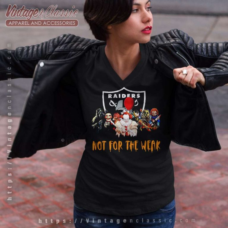 Halloween Las Vegas Raiders Not For The Weak Horror Movies Characters V Neck TShirt Halloween Las Vegas Raiders Not For The Weak Horror Movies Characters V Neck TShirt