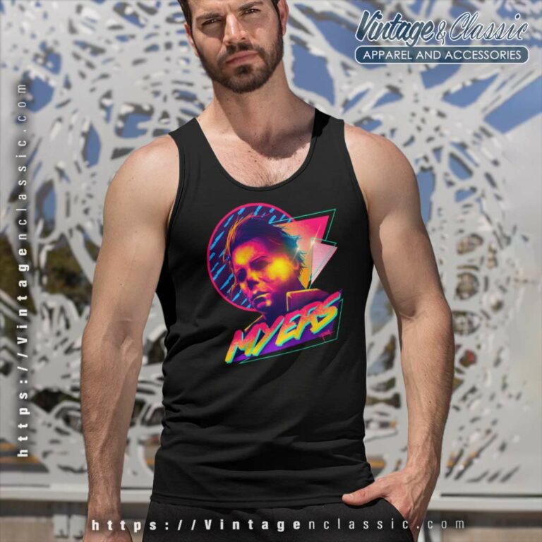 Halloween Michael Myers 80s Tank Top Racerback Halloween Michael Myers 80s Tank Top Racerback