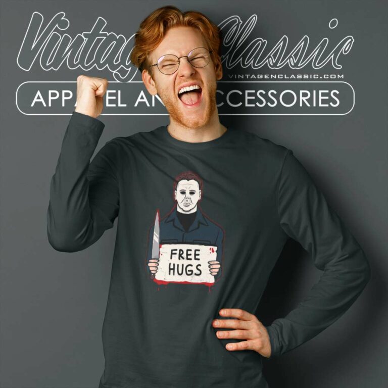 Halloween Michael Myers Free Hugs Long Sleeve Tee Halloween Michael Myers Free Hugs Long Sleeve Tee
