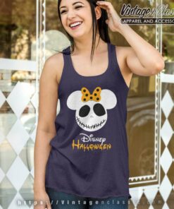 Halloween Minnie Disney Jack Skellington Tank Top Racerback