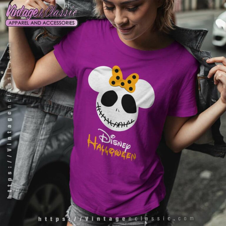 Halloween Minnie Disney Jack Skellington Women TShirt Halloween Minnie Disney Jack Skellington Women TShirt