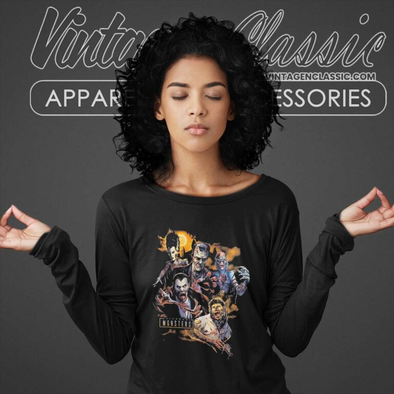 Halloween Monsters Legends Collide Long Sleeve Tee Halloween Monsters Legends Collide Long Sleeve Tee