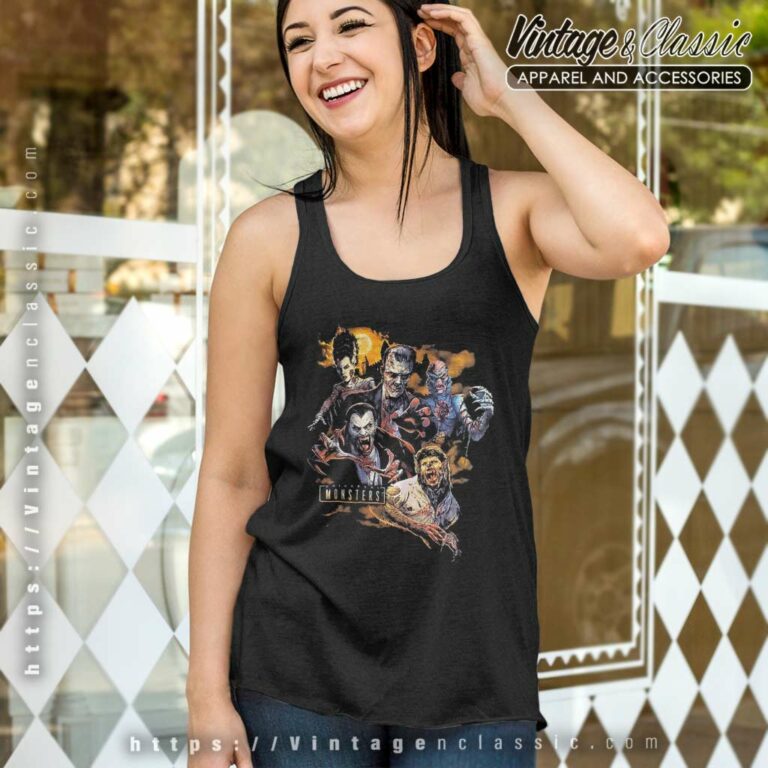 Halloween Monsters Legends Collide Tank Top Racerback Halloween Monsters Legends Collide Tank Top Racerback