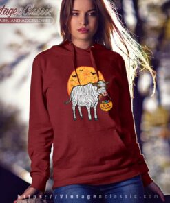 Halloween Mummy Cow Trick Treat Farm Hoodie