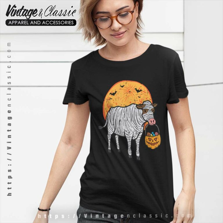 Halloween Mummy Cow Trick Treat Farm Women TShirt Halloween Mummy Cow Trick Treat Farm Women TShirt