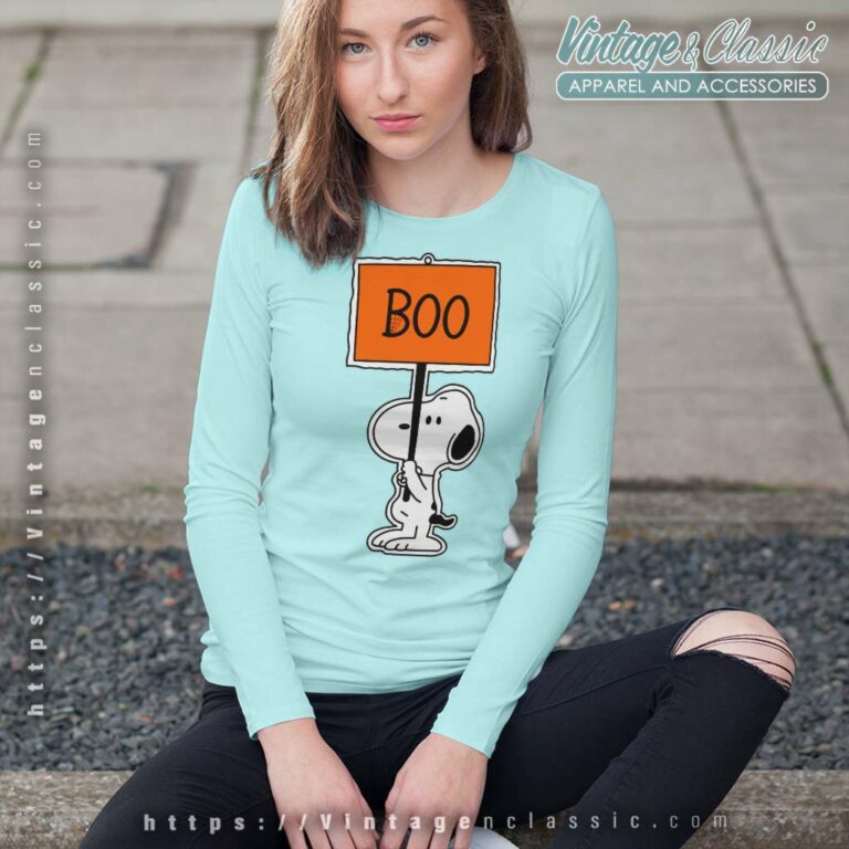 Halloween Snoopy Boo Peanuts Gang Long Sleeve Tee Halloween Snoopy Boo Peanuts Gang Long Sleeve Tee