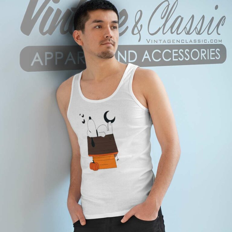Halloween Snoopy House With Pumpkin Tank Top Racerback Halloween Snoopy House With Pumpkin Tank Top Racerback