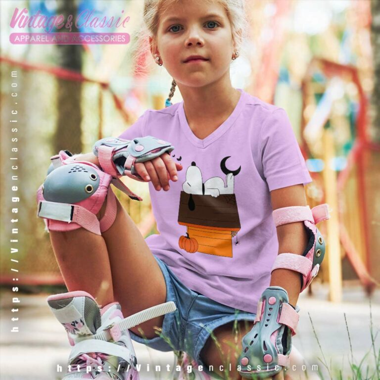 Halloween Snoopy House With Pumpkin kids Vneck Halloween Snoopy House With Pumpkin kids Vneck